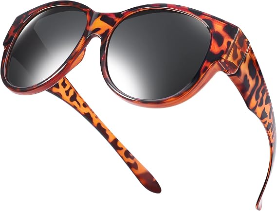 Br'Guras Polarized Oversized Fit Over Glasses Sunglasses for Women and Men Wear Over Glasses