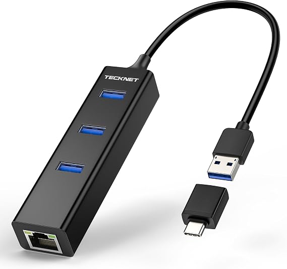 TECKNET USB C to Ethernet, Gigabit Ethernet Adapter for Laptop, Plug & Play