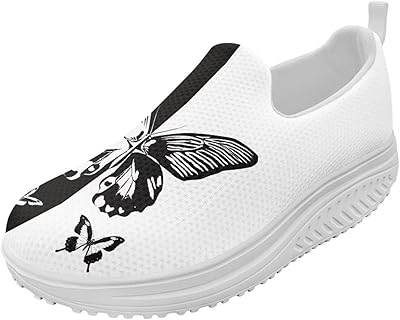 Coloranimal Platform Sneakers for Women Fashion Platform Loafers Slip On Shoes Womens Loafers High Top Athletic Sneakers Non Slip Ladies Jogging Shoes