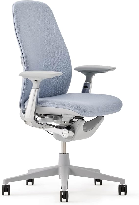 Haworth Zody Ergonomic Office Chair, Home Office Desk Chair, Lake | Computer Desk Chair with Seat Height Adjustment, Standard Posture Upholstered Back, and without Lumbar Support