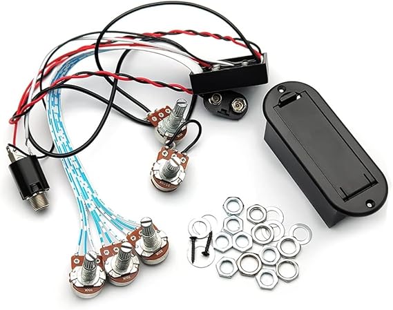 3 Band EQ Preamp Circuit Guitar Dual Potentiometer for Active Guitar Pickup 5 Control Knobs Guitar Pickup Control