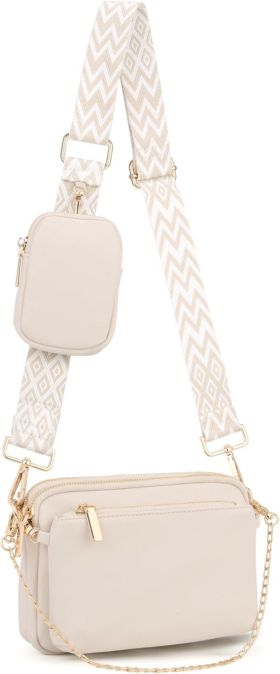 UTO Small Crossbody Bags for Women 3 in 1 Trendy Belt Purse Fashion Designer Mini Cute Sling Fanny Chest Pack
