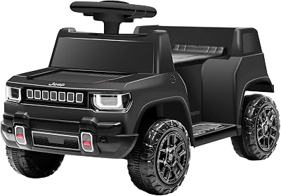 Ride On Car, 6V Ride on Toys for Toddlers, with Music, Horn, and Pedal Operation, Suitable for Ages 1.5 to 3 Years, Black