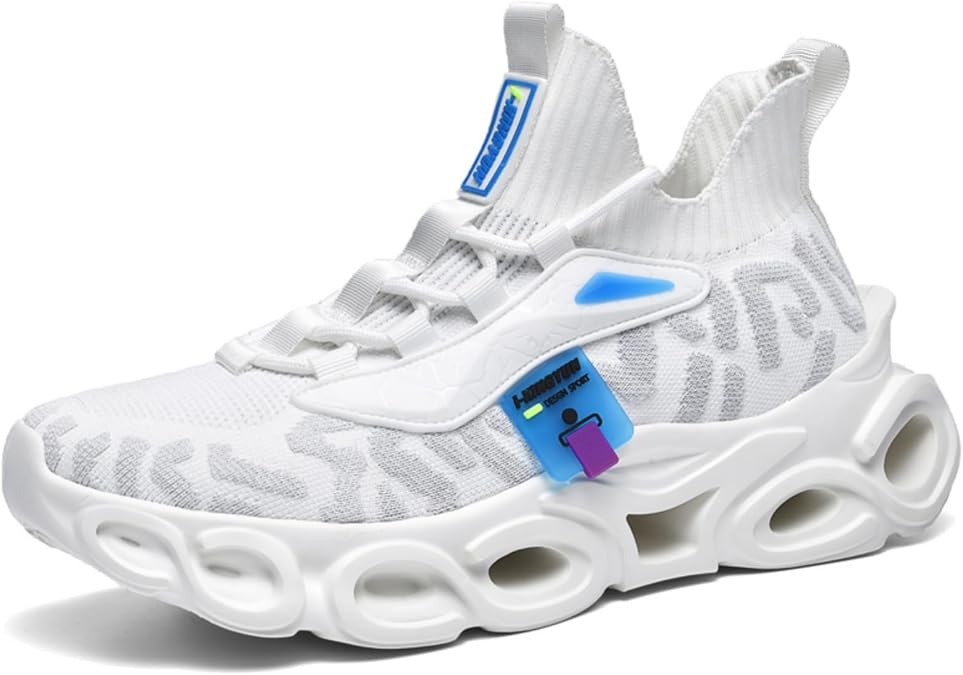Men's Athletic Fashion Sneakers: Blade Design. Suitable for Tennis, Trail Runs & Basketball. Colors: Black, White, Brown, Blue, Orange. Various Sizes.