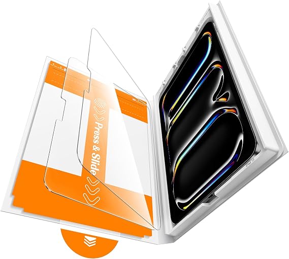 iGluz 2 Pack for iPad Pro 13 inch M5/M4(2025/2024) 9H+ Tempered Glass Screen Protector with Easy-Install Box[12FT Military Grade Shatterproof] Apple Pencil Compatible,HD Clarity,Scratch Resistant