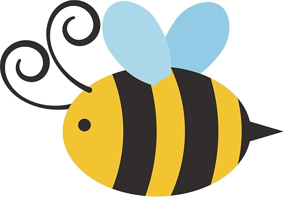 EW Designs Cute Simple Bumble Bee Cartoon Vinyl Decal Bumper Sticker (8" Wide)