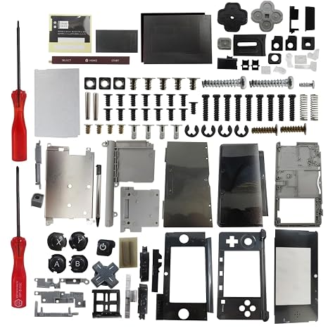 Upgraded Gaming Console Housing Shell Repair Parts Fit for Nintendo 3DS System w/Tools(Black) [video game]