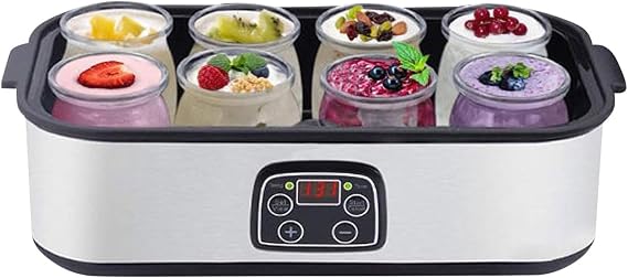 Yogurt Maker Machine, Probiotic Yogurt Motor, Yogurt Maker with Adjustable Temperature and Control, Multi-Function Electric Yogurt Machine, Yogurt Jar with 8 Lids Suitable for Kitchen Home (1 pc)
