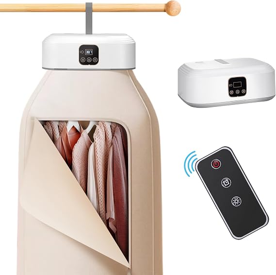 Portable Clothes Dryer - Mini Laundry Dryers with Remote Control - Small Compact Foldable Electric Drying Machine with Dry Bag for Travel RV Home & Apartment