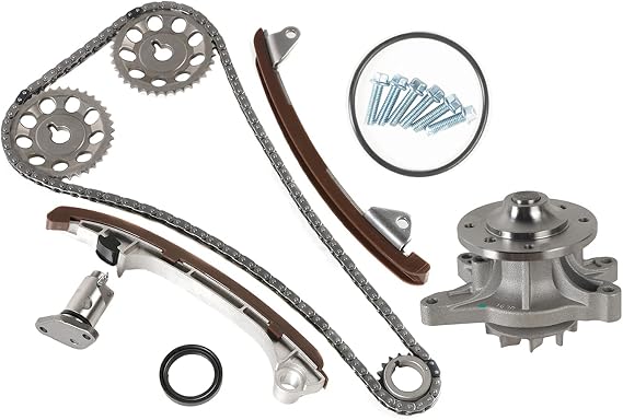 WINBEST Timing Chain Kit & Water Pump Compatible with Toyota, for Pontiac - 2000-2005 Celica GTS VVTL-i, 2005-2006 Corolla XRS VVTL-i 1.8L 1975cc DOHC L4, (16 Valves), Eng. Code "2ZZGE"
