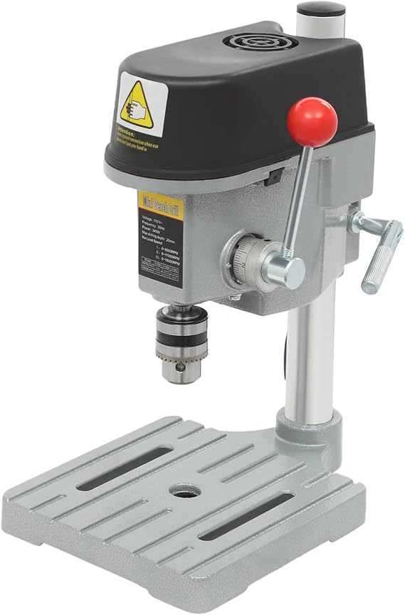 Mini Drill Press, 340W 110V Benchtop Drill Press 3-Speed Adjustable Small Drill Presss for DIY Creation Small and Precise Work Like Jewelry Making Woodworking Metal