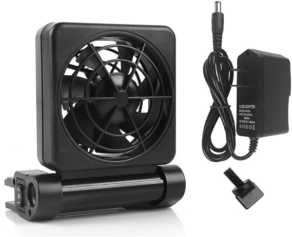 Aquarium Cooling Fan for Fish Tank, 2-Speed Aquarium Chiller Cooler, Adjustable Fish Tank Cooling Fan for Freshwater & Saltwater Aquariums, Low Noise Cool System (1-Fan)