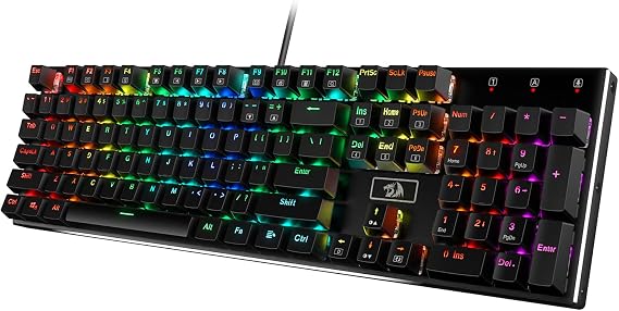Redragon K556 Wired RGB Mechanical Gaming Keyboard, 104-Key Aluminum Board
