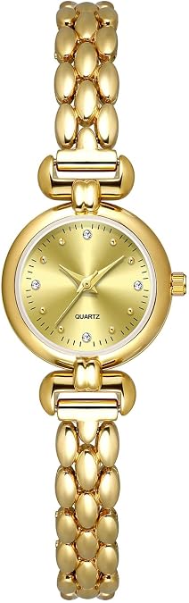 ADSBIAOYE Petite Womens Round Simple Wrist Watch Fashion Dress Diamond Female Watches for Ladies Analog Quartz Stainless Steel Waterproof Watch