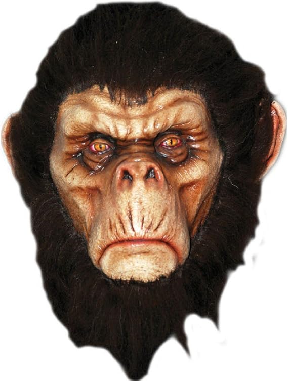 Ghoulish Halloween Costume Accessory Full Head Animal Chimp Latex Mask - Bad Brown