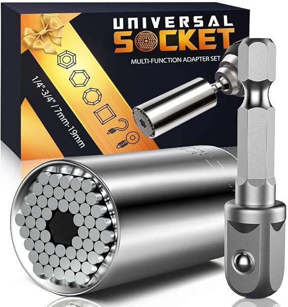 Stocking Stuffers for Men Super Universal Socket Tools Gifts for Men | Grip Set Power Drill Adapter Cool Stuff Gadgets Present Ideas Gift for Dad Husband Him Adults Mens Gifts Christmas for Women