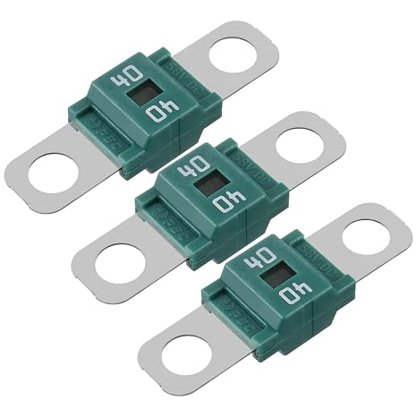 AMI/Midi Fuse 40A High Current Bolt-on Fuse 40 Amp for Cars, Buses, Trucks, Caravans, Construction Vehicles (Pack of 3)