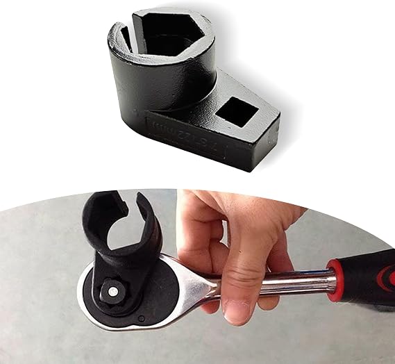 1 PC Car Offset Oxygen Sensor Socket, Waterproof Durable Metal Vehicle Offset Oxygen Sensor Plug Accessories, Universal Oxygen Sensor Offset Puller for Most Models Cars (Black)