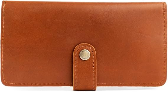 Portland Leather Goods Women's Bifold Wallet Slim Design with Secure Snap, 8 Card Slots & Interior Zipper Pocket Honey