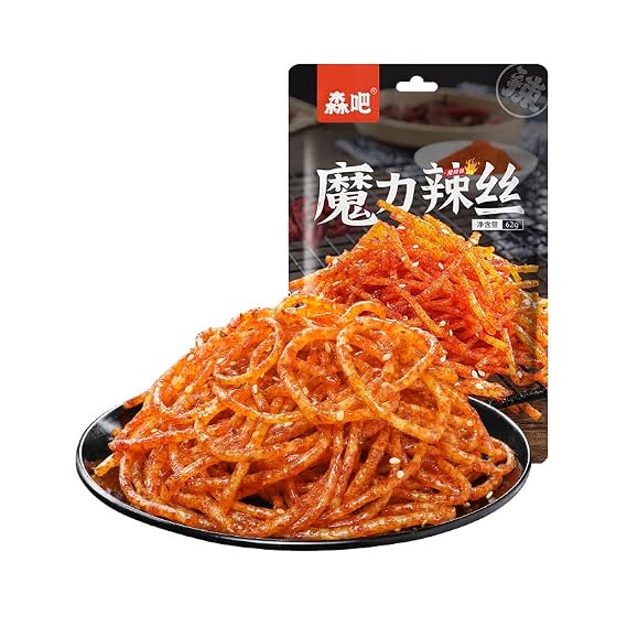 Spicy Stick (62G/Bag) of Casual Snacks Spicy Noodles Big Spicy Stick Spicy Stick Handmade Spicy Strips, La Tiao, Spicy Strip, Konjac, Spicy Jindao Spicy Strips Vegetarian (Hot filament,5 bag)