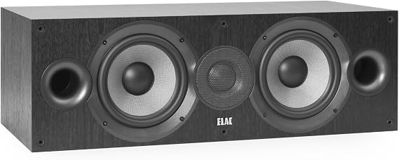 ELAC Debut 2.0 C6.2 Center Channel Speaker, Black - 1 Cloth Dome Tweeter & Dual 6.5 Aramid Fiber Woofers - 2-Way Bass Reflex - Up to 35,000 Hz Response
