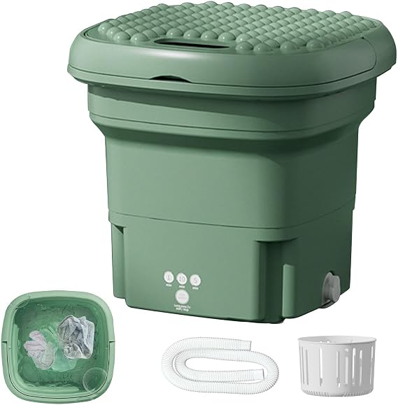 Mini Washing Machine, Folding Washing Machine, Small Washing Machine, With Dehydration Function, Portable Washing Machine, Semi-Automatic, Ultrasonic, 2.8 L Capacity, Portable, Water Saving, Energy