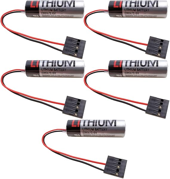 2000mAh ER6VC3N ER6V/3.6V 2Ah + JAE5PIN The PLC Battery CNC (Non-Rechargeable) (5 Count)