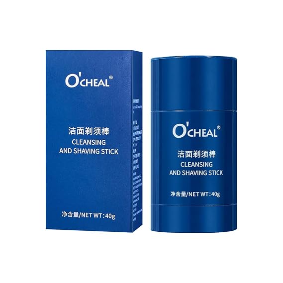 O'CHEAL 2-in-1 Cleansing & Shaving Cream Stick for Men, Moisturizing Softening Beard Shave Stick, Travel Size Vegan Cruelty Free Clean Formula Shaving Sticks, Great for All Skin Types