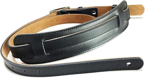 Leather Electric Guitar Strap Belt Shoulder Pad Adjustable Vintage Guitar Straps Durable Leather with Metal Buckle