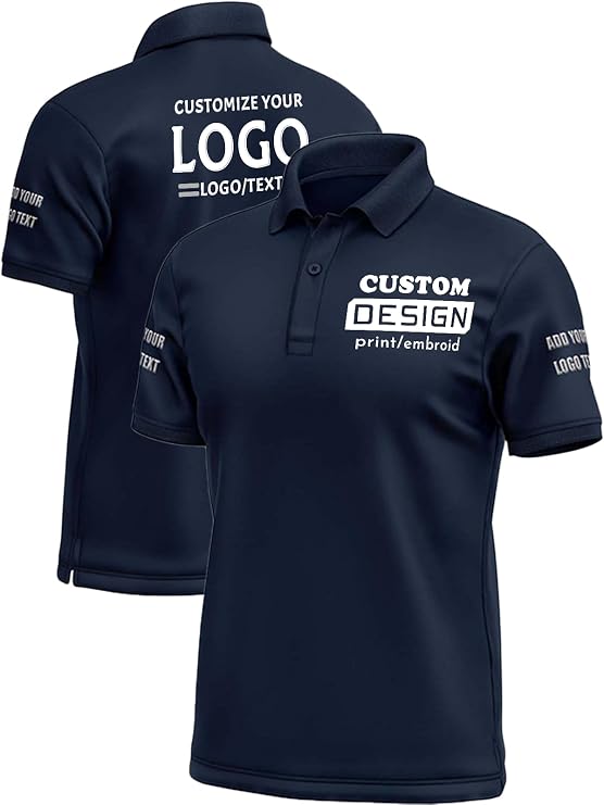 Custom Polo Shirts for Men Design Your Own Polos Personalized Print Embroidery Work Golf Uniform