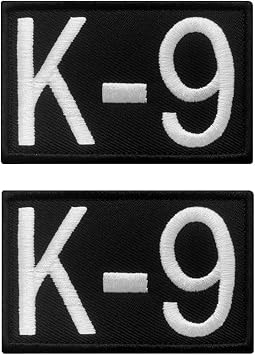 Antrix 2 Packs K9 Service Dog Police Dog Army Swat Dog Patch Hook and Loop Embroidered Fastener Applique Tactical Military K9 Emblem Patch for Dogs Working Animals Vest Harness(K9)