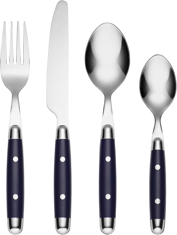 Cambridge Jubilee Blue 16-Piece 18/0 Silverware Set for 4, Flatware