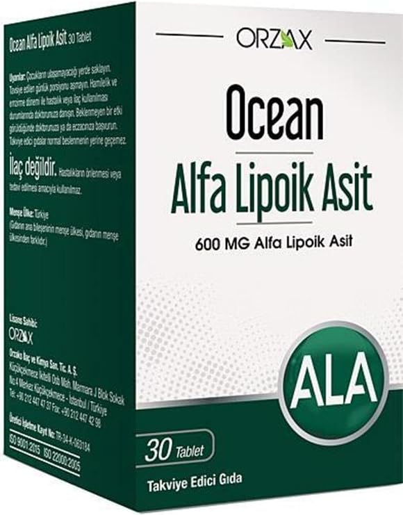 Orzax Ocean Alfa Lipoik Asit 600 mg, 30 Tablet