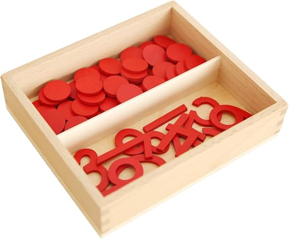 Cut-Out Numeral and Counters (USA Print) for 3-6 Years Montessori Education at School and Home