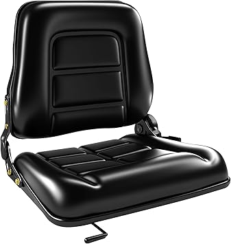 Universal Heavy-Duty Tractor Seat Compatible with Forklifts, Tractors, Mowers, Skid Steer Loaders, Telehandlers, Backhoes & Excavators Adjustable Sliding PVC Seat, High-Density Foam & Steel Base