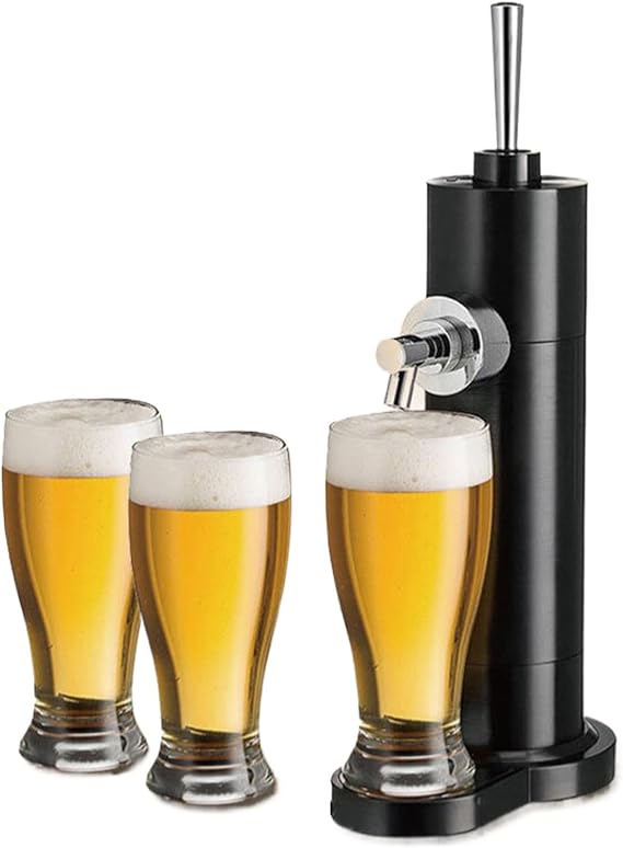 Draft Pour Beer Dispenser,Canned Beer Draft System,Mini Kegerator,Beer Foam Maker,Beer Can Tap,Converts Any Can Into Draft for Family, Bars,Gifts for Men,Black