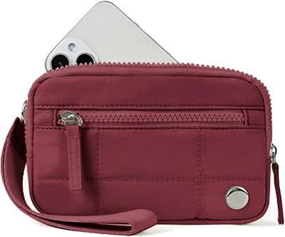 NENYLEI Wrist Wallet, Puffer Wristlet Wallets for Women Holds Phone with 3 Zipper