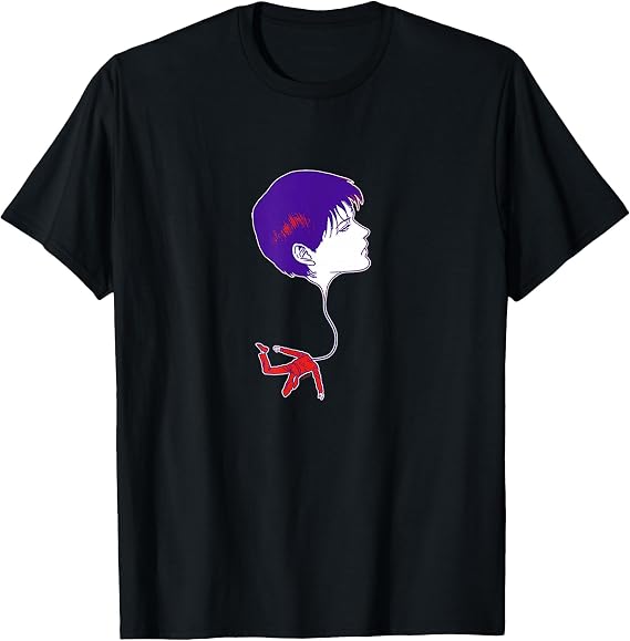 Junji Ito Floating Heads Back Print T-Shirt, Men, Black, Small