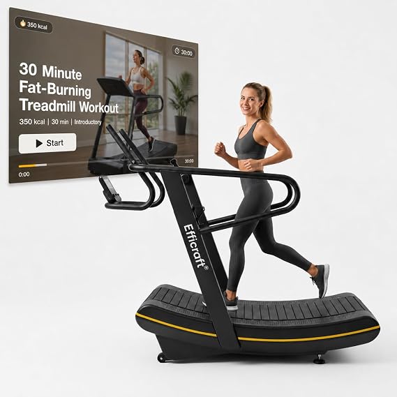 Curved Manual Treadmill, Non Electric Treadmill with 8 Resistance Levels