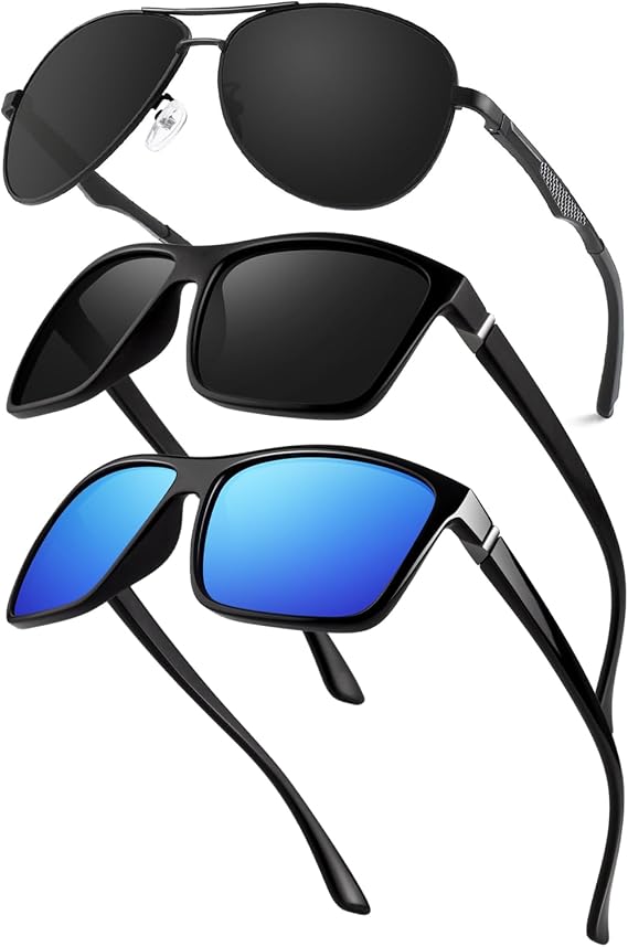 GQUEEN Classic Polarized Sunglasses for Mens Womens Bundle