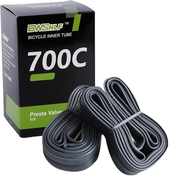 BWSHLF Road Bike Inner Tube 700x25-32/18-25/35-45 Bicycle Replacement Butyl Inner Tube with 48/60mm Presta Valve for Road Bikes (2 Pack)