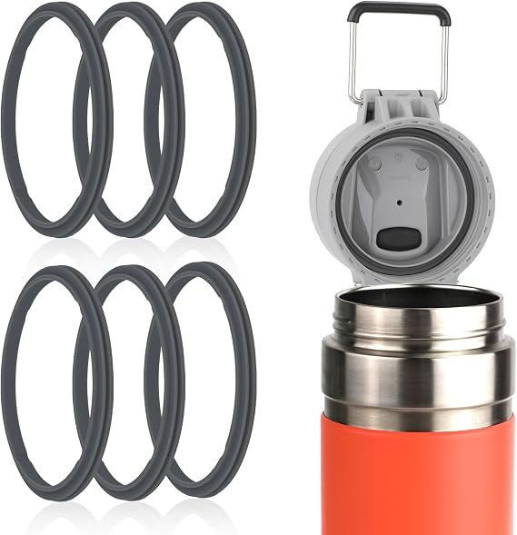 PEUTIER Water Bottle Gasket Replacement, Silicone Water Bottle O Lid Rubber Seal Ring Glass Cup Cap Gasket for Thermos 24oz 36oz Compatible with Stanley Quick FILP GO