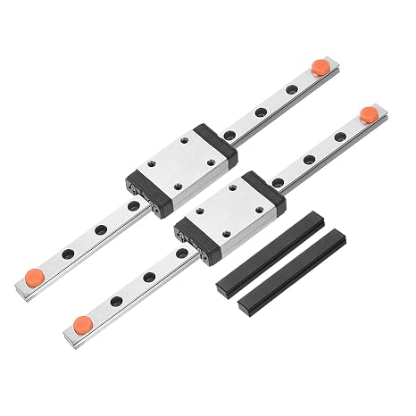uxcell 2pcs MGN7 150mm Linear Guide Rail with 2pcs MGN7H Sliding Carriage Block Bearing Steel and 2pcs Plastic Mini MGN12 Linear Guide for DIY 3D Printers and CNC Machine, Silver