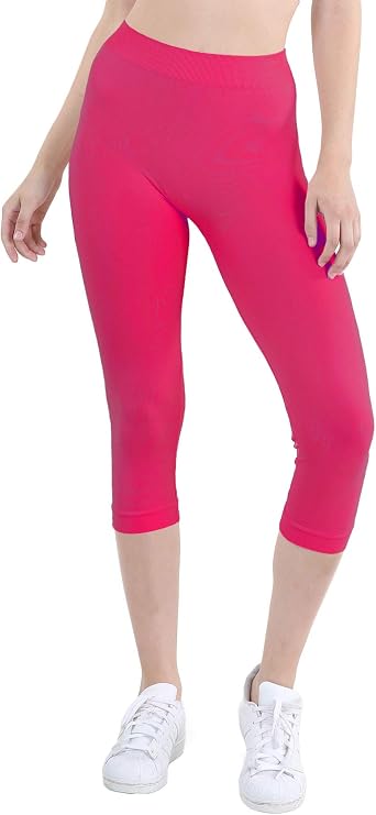 NIKIBIKI Women Seamless Basic Capri Legging Tights, Made in U.S.A