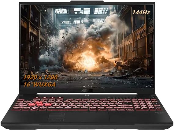 ASUS TUF Gaming A16 Laptop, 16FHD + 144Hz Gaming Laptop, AMD Ryzen 7-7445HS, NVIDIA GeForce RTX 4050, 16 GB DDR5, 1 TB SSD, BK, Gray, Windows 11 Home, TWE Laptop Foldable Stand