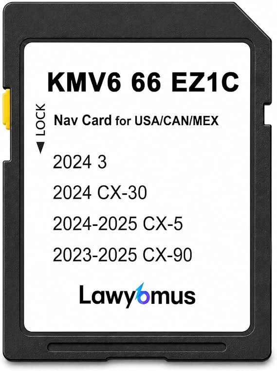 KMV666EZ1C Navigation SD Card for Mazda 3 CX-30 CX-5 CX-90, US CA MX Maps | Compatible with Mazda 3/CX-30 2024, CX-5 2024-2025, CX-90 2023-2025, Connect 2 System, HUD, Speed Limits and Voice Guidance