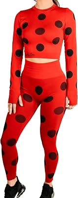Miraculous Ladybug Womens Seamless Outfit Sets - Active Cosplay for Gym Workout, Yoga, Running by MAXXIM