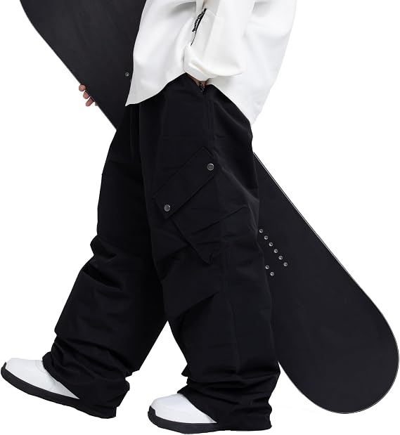 SNOWVERB Womens and Mens Loose Fit Baggy Snow Ski & Snowboard Cargo Pants