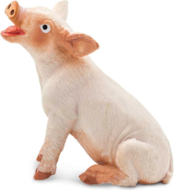 Safari Ltd. Sitting Piglet Figurine - Lifelike 1.75" Model Figure - Educational Toy for Boys, Girls, and Kids Ages 3+