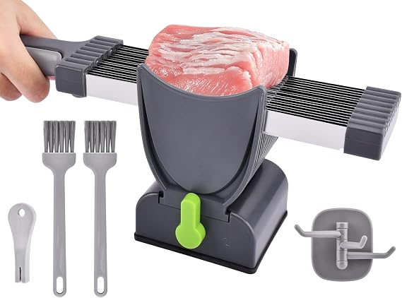 17-in-1 Fresh Meat Slicer, Stainless Steel Adjustable Thickness 2mm/4mm